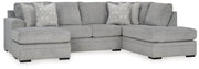 Casselbury Cement 2-Piece Sectional with Ottoman from Ashley - Lara Furniture