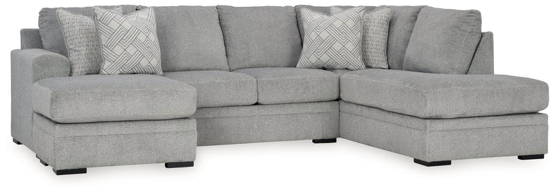Casselbury Cement 2-Piece Sectional with Ottoman from Ashley - Lara Furniture