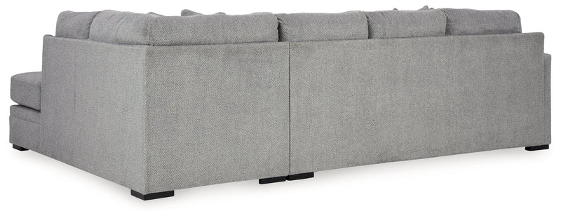 Casselbury Cement 2-Piece Sectional with Ottoman from Ashley - Lara Furniture