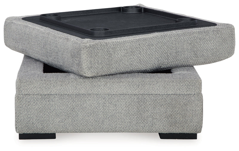 Casselbury Cement 2-Piece Sectional with Ottoman from Ashley - Lara Furniture