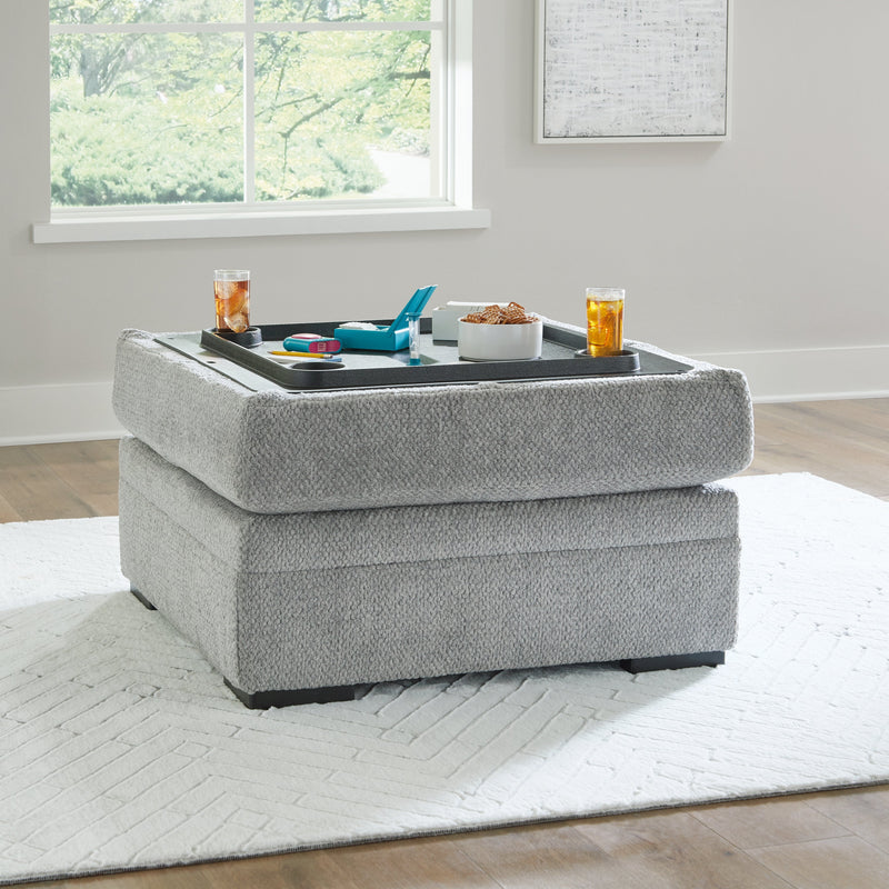 Casselbury Cement 2-Piece Sectional with Ottoman from Ashley - Lara Furniture