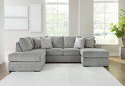 Casselbury Cement 2-Piece Sectional with Ottoman from Ashley - Lara Furniture