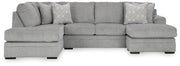 Casselbury Cement 2-Piece Sectional with Ottoman from Ashley - Lara Furniture