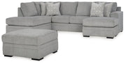 Casselbury Cement 2-Piece Sectional with Ottoman from Ashley - Lara Furniture
