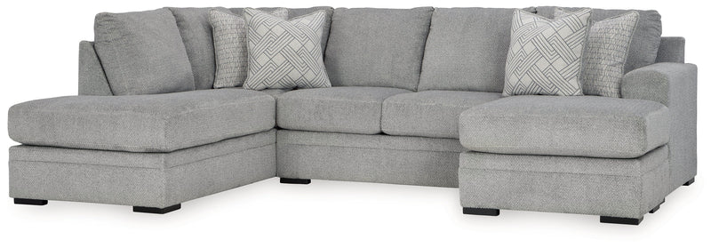 Casselbury Cement 2-Piece Sectional with Ottoman from Ashley - Lara Furniture