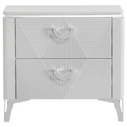 Cassia 2-drawer Nightstand Bedside Table White High Gloss - 215792