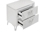 Cassia 2-drawer Nightstand Bedside Table White High Gloss - 215792