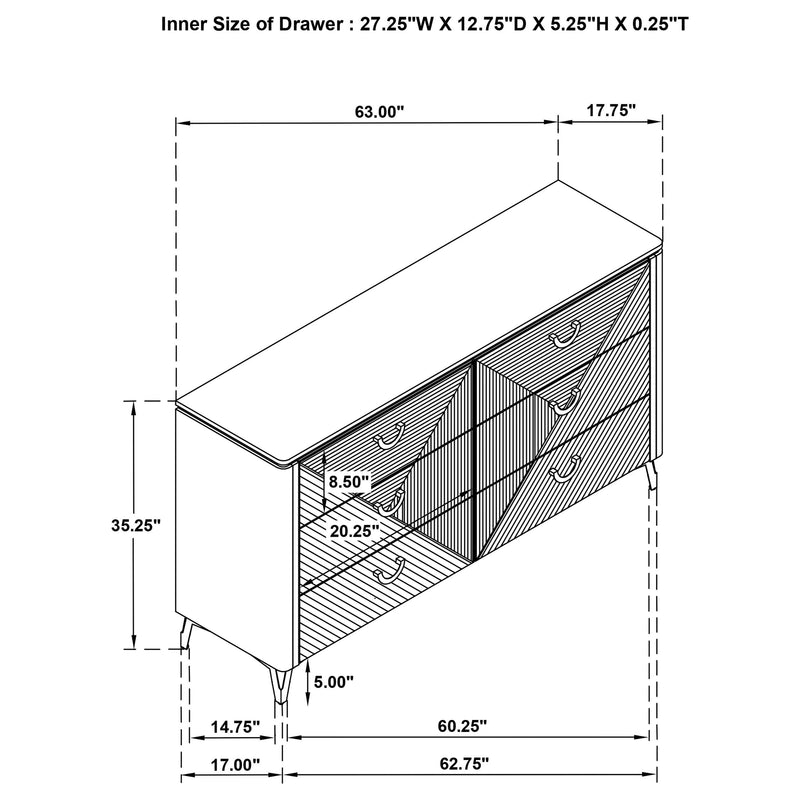 Cassia 4-piece Eastern King LED Bedroom Set White High Gloss - 215791KE-S4