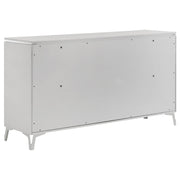 Cassia 4-piece Eastern King LED Bedroom Set White High Gloss - 215791KE-S4