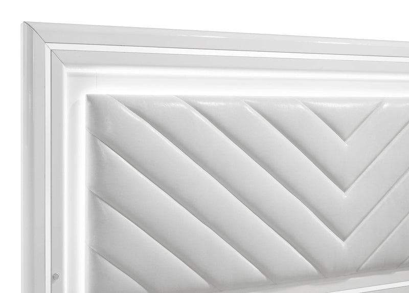 Cassia 4-piece Queen LED Bedroom Set White High Gloss - 215791Q-S4