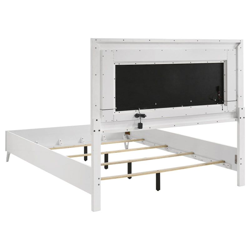 Cassia 4-piece Queen LED Bedroom Set White High Gloss - 215791Q-S4