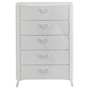 Cassia 5-drawer Bedroom Chest of Drawers White High Gloss - 215795