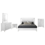 Cassia 5-piece Queen LED Bedroom Set White High Gloss - 215791Q-S5