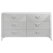 Cassia 6-drawer Bedroom Dresser Cabinet White High Gloss - 215793