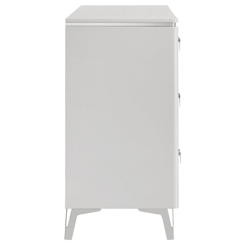 Cassia 6-drawer Bedroom Dresser Cabinet White High Gloss - 215793