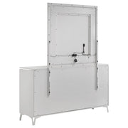 Cassia 6-drawer Dresser Cabinet with Mirror White High Gloss - 215793M