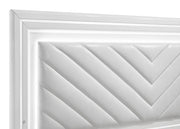 Cassia Queen LED Panel Bed White High Gloss - 215791Q