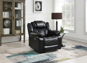 Cassio - Black Power Recliner with Built-in LED Light, USB Charger - L665-R