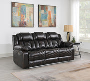 Cassio - Brown Power Recliner Sofa with Drop-Down Table, Built-in LED Light, Cup Holder, USB Charger - L666-S