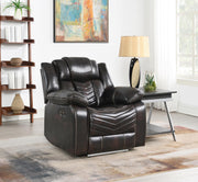Cassio - Brown Power Recliner with Built-in LED Light, USB Charger - L666-R