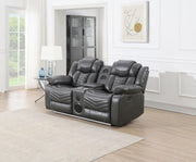 Cassio - Gray Power Recliner Loveseat with Console, Bluetooth Speaker, Built-in LED Light, Cup Holder, USB Charger - L667-L