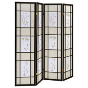 Catabella 4-Panel Room Divider Folding Shoji Screen Floral - 4407