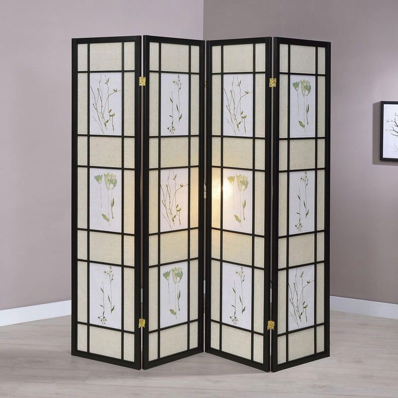 Catabella 4-Panel Room Divider Folding Shoji Screen Floral - 4407