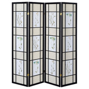 Catabella 4-Panel Room Divider Folding Shoji Screen Floral - 4407