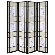 Catabella 4-Panel Room Divider Folding Shoji Screen Floral - 4407