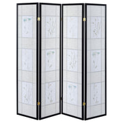 Catabella 4-Panel Room Divider Folding Shoji Screen Floral - 4407