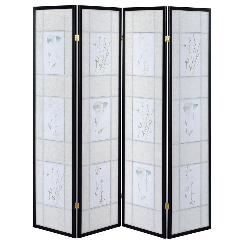 Catabella 4-Panel Room Divider Folding Shoji Screen Floral - 4407