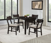 Catley 5-piece Round Drop Leaf Dining Table Set Dark Coffee - 150350