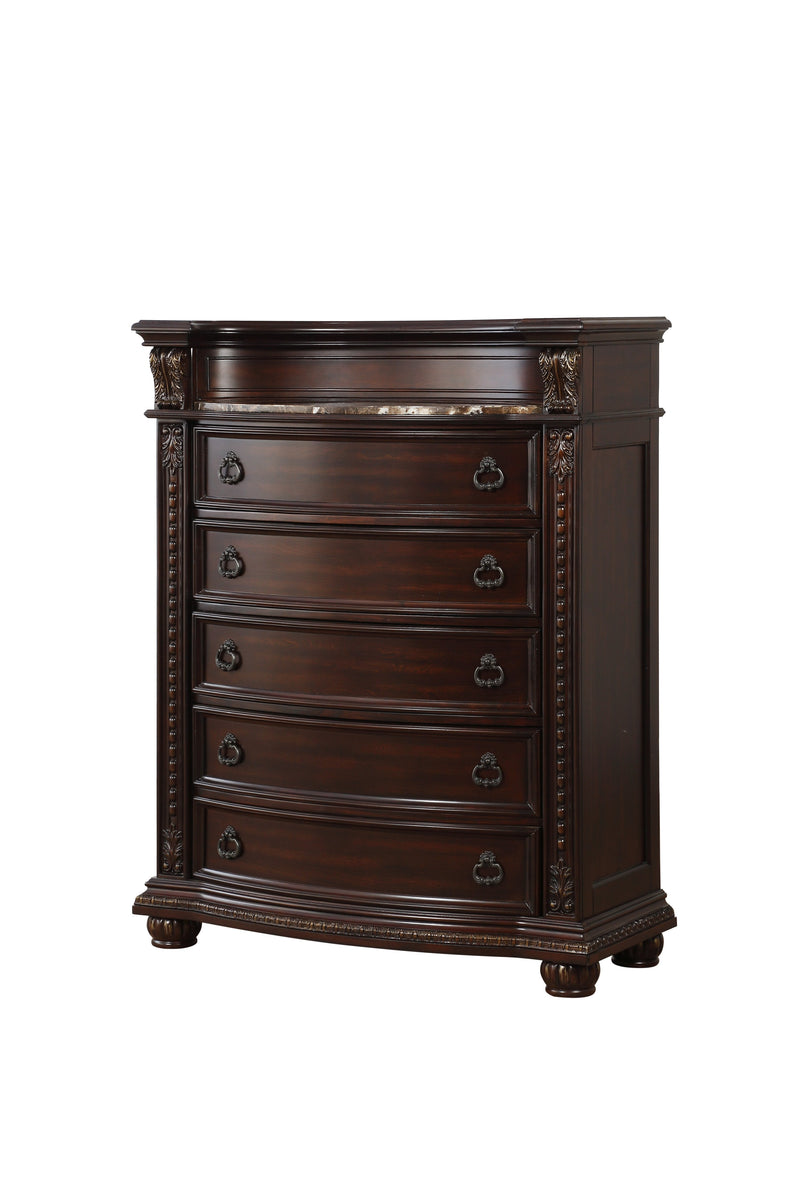 Cavalier Brown Marble Insert Chest - Lara FurnitureChest