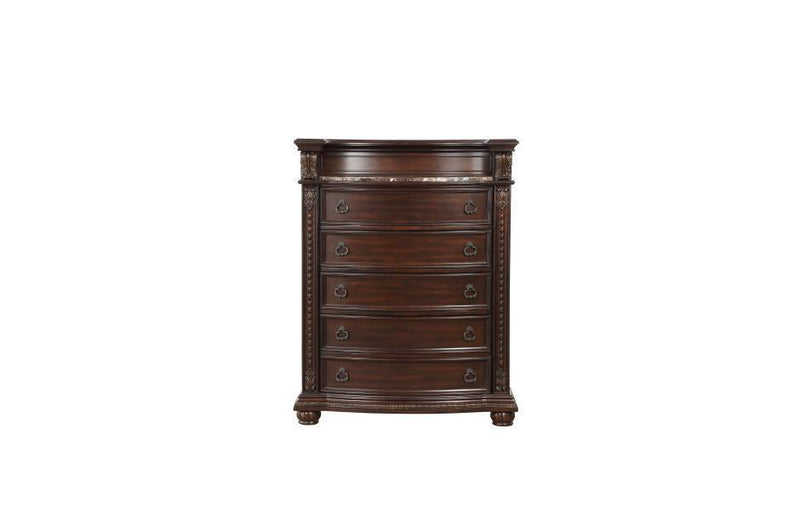 Cavalier Brown Marble Insert Chest - Lara FurnitureChest