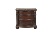 Cavalier Brown Marble Top Nightstand - Lara FurnitureNightstand