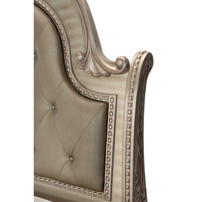 Cavalier Silver Upholstered Sleigh Bedroom Set - Lara FurnitureBedroom Set