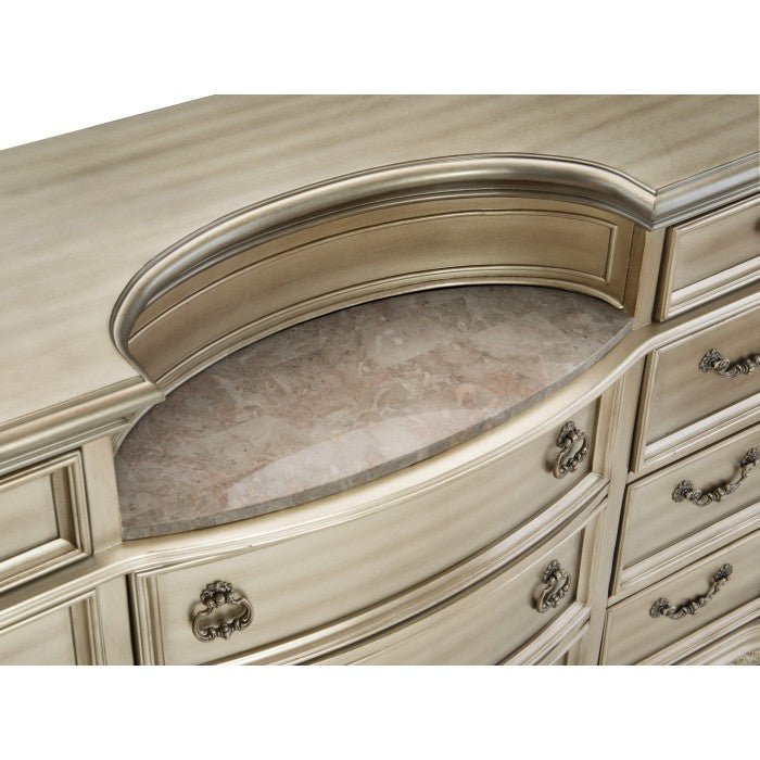 Cavalier Silver Upholstered Sleigh Bedroom Set - Lara FurnitureBedroom Set