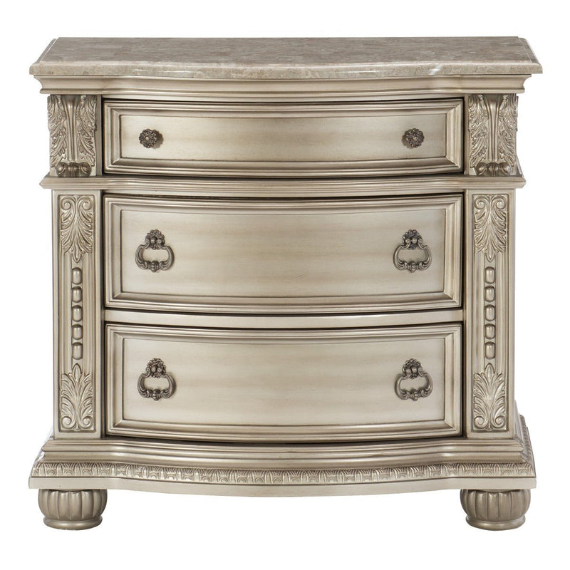 Cavalier Silver Upholstered Sleigh Bedroom Set - Lara FurnitureBedroom Set