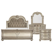 Cavalier Silver Upholstered Sleigh Bedroom Set - Lara FurnitureBedroom Set