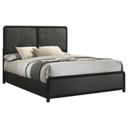 Cavelle 51-inch Upholstered Eastern King Panel Bed Black - 223661KE