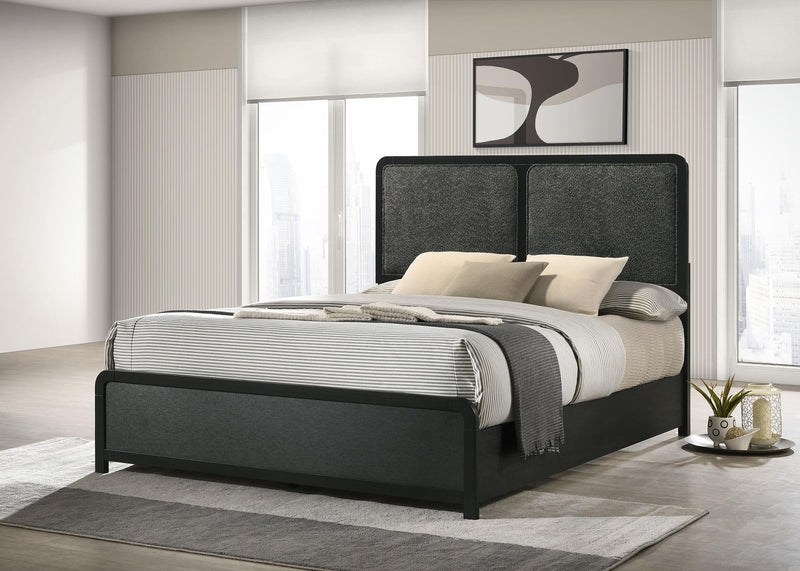 Cavelle 51-inch Upholstered Queen Panel Bed Black - 223661Q