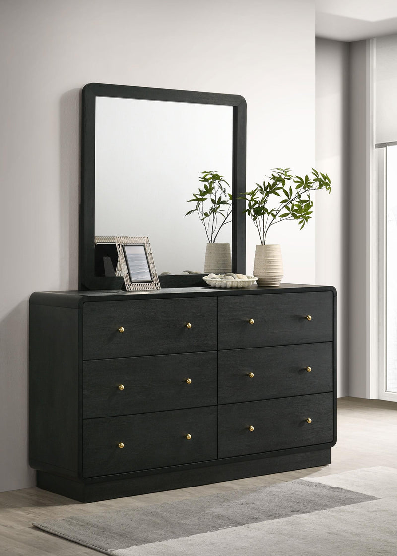 Cavelle 6-drawer Dresser and Mirror Black - 223663M