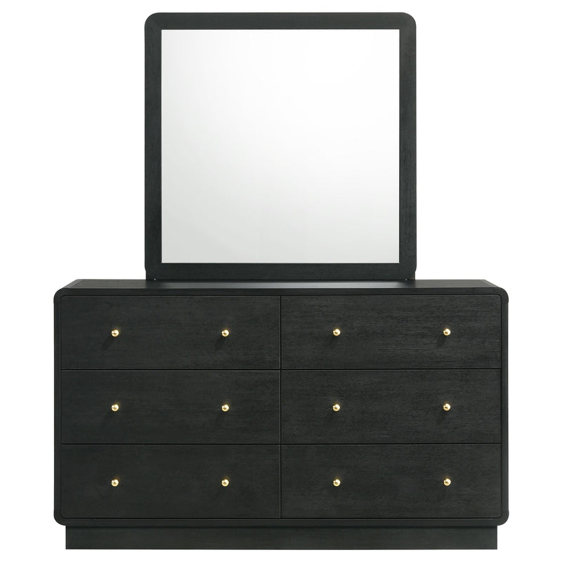 Cavelle 6-drawer Dresser and Mirror Black - 223663M