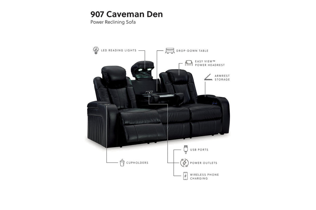 Caveman Den Midnight Power Reclining Living Room Set - Gate FurniturePower Reclining Living Room Set