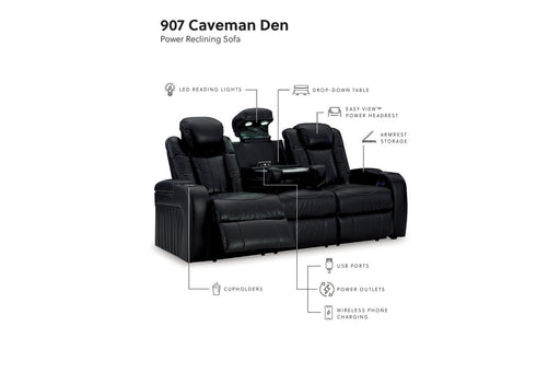 Caveman Den Midnight Power Reclining Living Room Set - Gate FurniturePower Reclining Living Room Set
