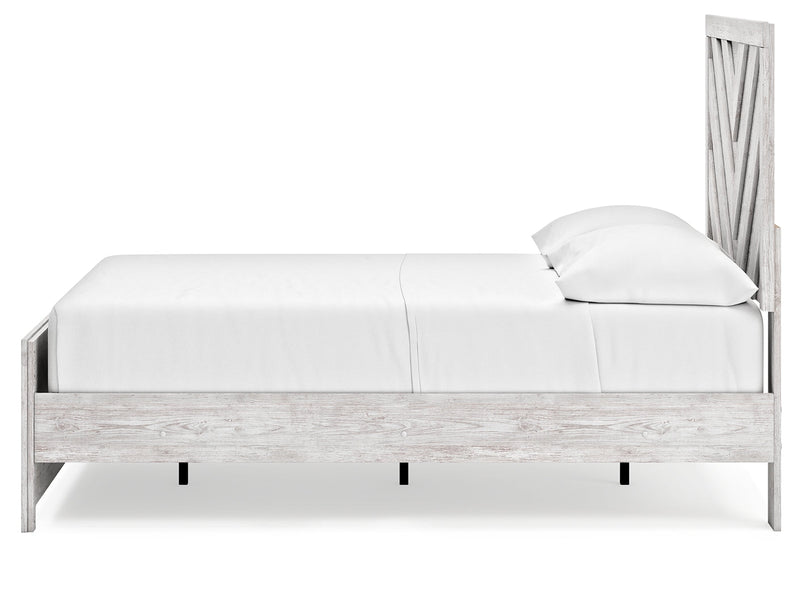 Cayboni Full Panel Bed with Dresser and 2 Nightstands in Whitewash - PKG016588