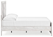 Cayboni Full Panel Bed with Mirrored Dresser and 2 Nightstands in Whitewash - PKG016591