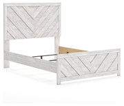 Cayboni Full Panel Bed with Mirrored Dresser and Nightstand in Whitewash - PKG016593