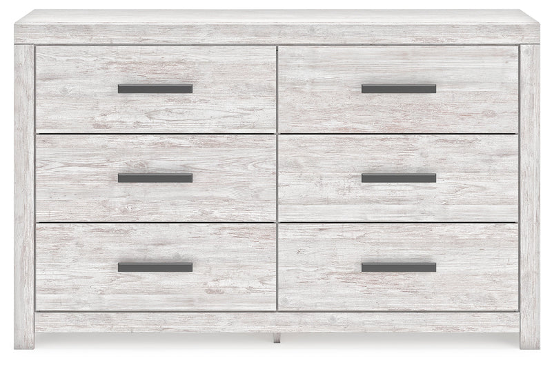 Cayboni King Panel Bed with Dresser and 2 Nightstands in Whitewash from Ashley - Lara Furniture
