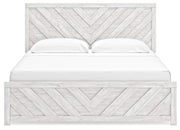 Cayboni King Panel Bed with Dresser and 2 Nightstands in Whitewash from Ashley - Lara Furniture